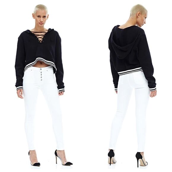 Hudson Ciara High Rise Ankle Skinny SSK Buttonfly White Size 24 - Picture 1 of 7